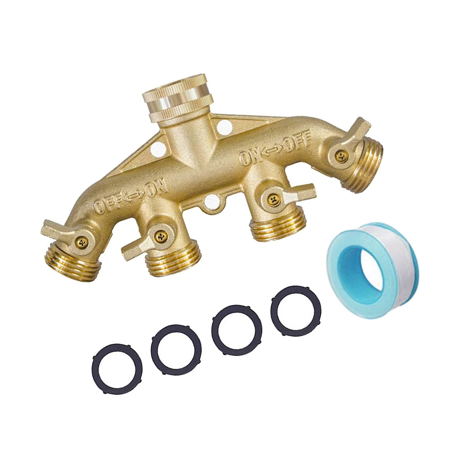 Garden Hose Splitter 3/4" Thread Brass for House Cleaning Pets Showering