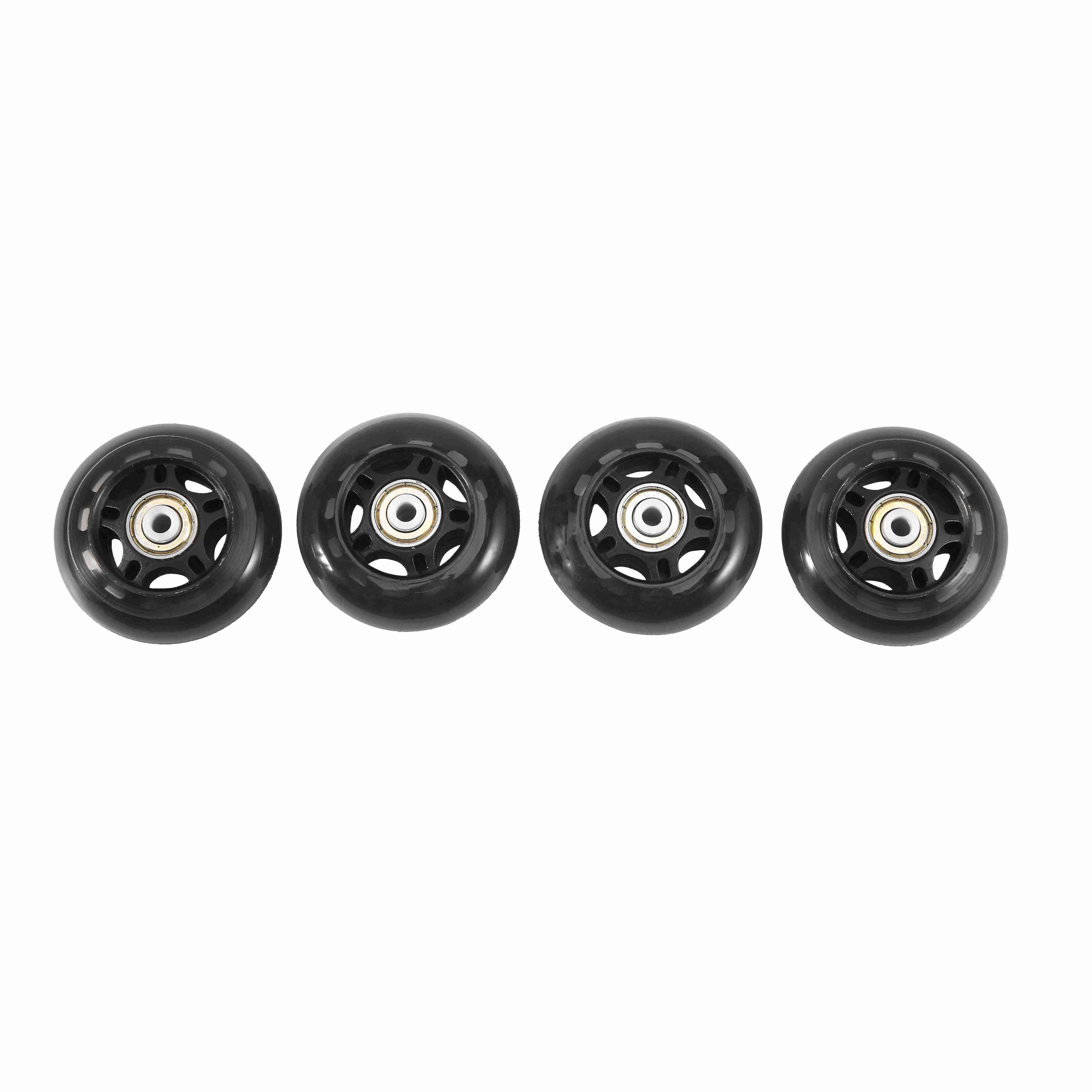 4 Pack Inline Skate Wheels Indoor/outdoor Replacement Wheel With Bearings 70mm,black