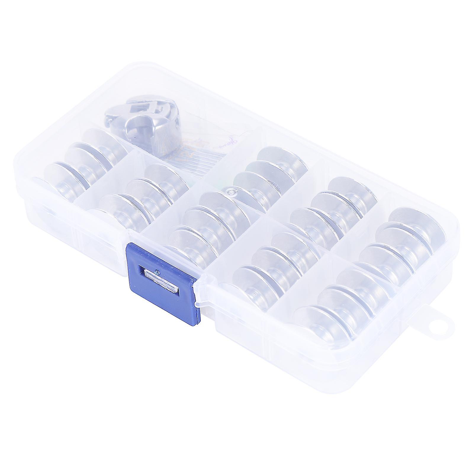 Sewing Machine Bobbin Set Metal Replacement Accessory with Case Needle Threader Storage Box