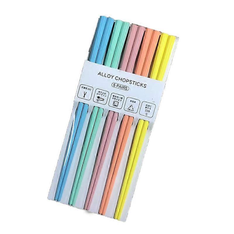 5 Pairs Octagonal Sushi Chopsticks Japanese Style Pointed Polygonal Shape Sushi Chopstick Fashion Color PET Plastic Chopsticks B