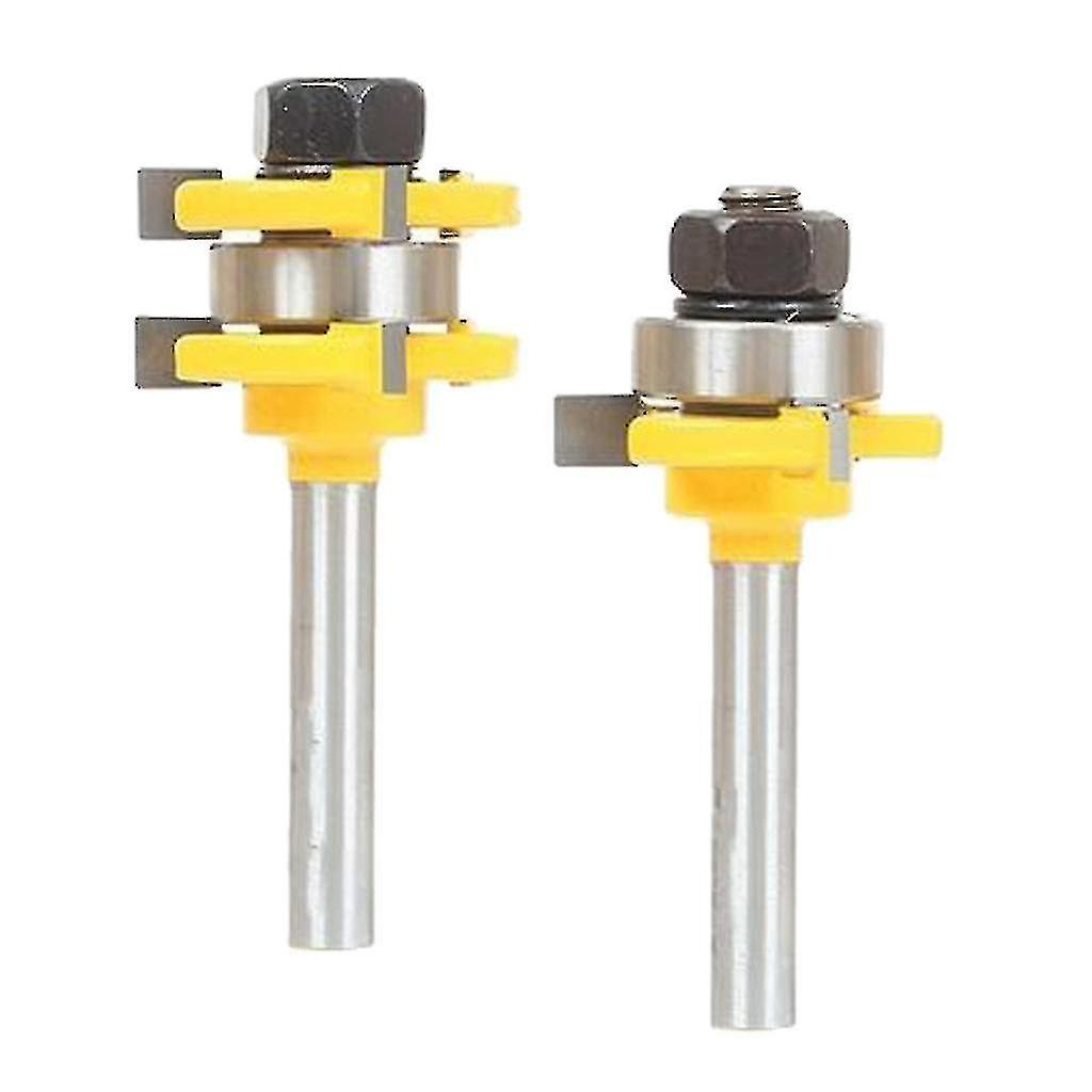 2 Pcs 8mm Shank Tongue And Groove Router Bits Set Woodworking Milling Cutter