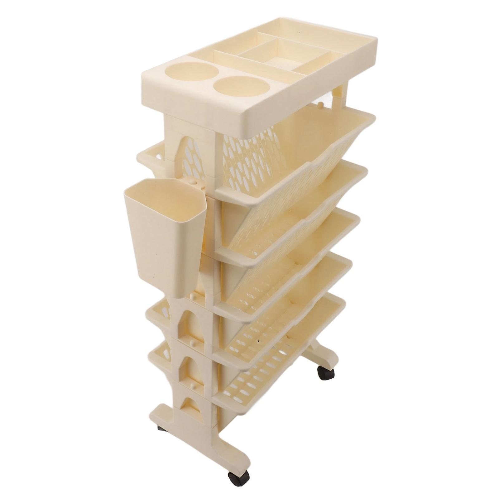 Movable Bookshelf Removable Bookcase Rotatable Multilayer Mobile Bookshelf for Bedroom Dormitory Office