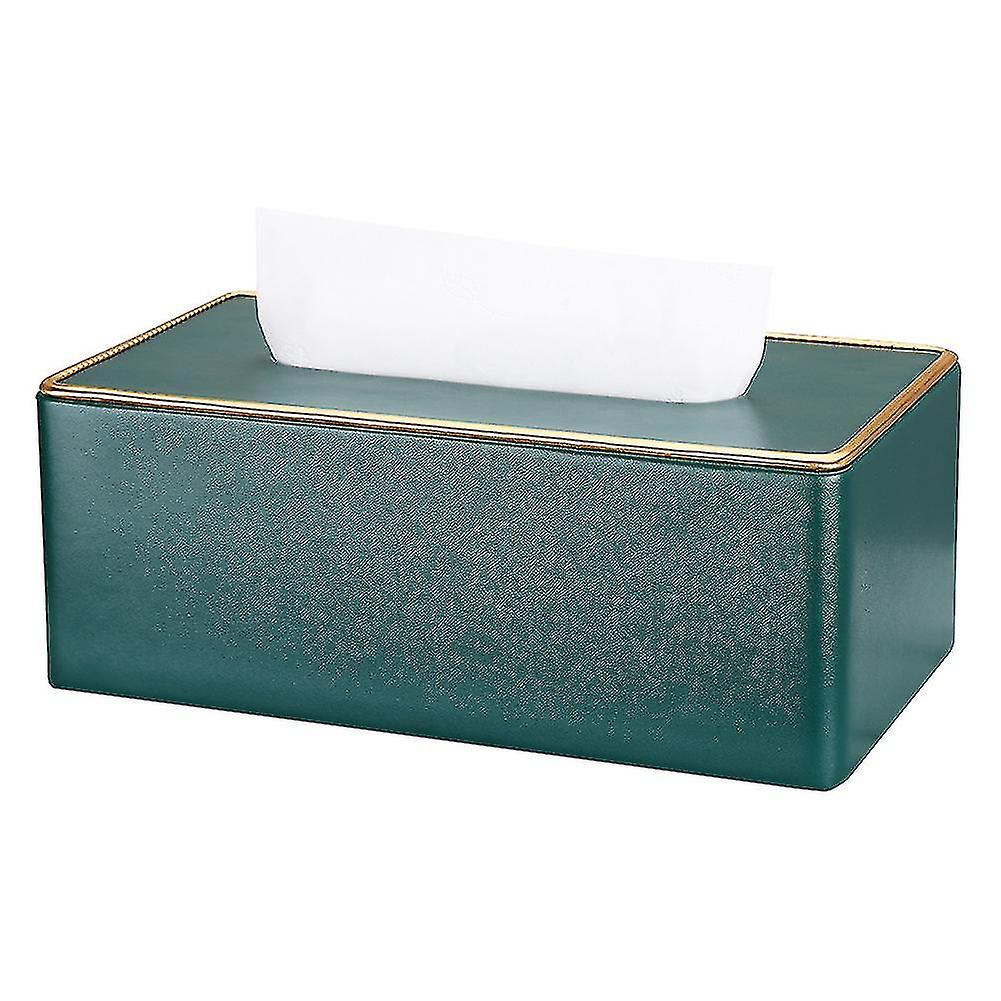 Boîte rectangulaire en tissu en cuir (vert menthe)