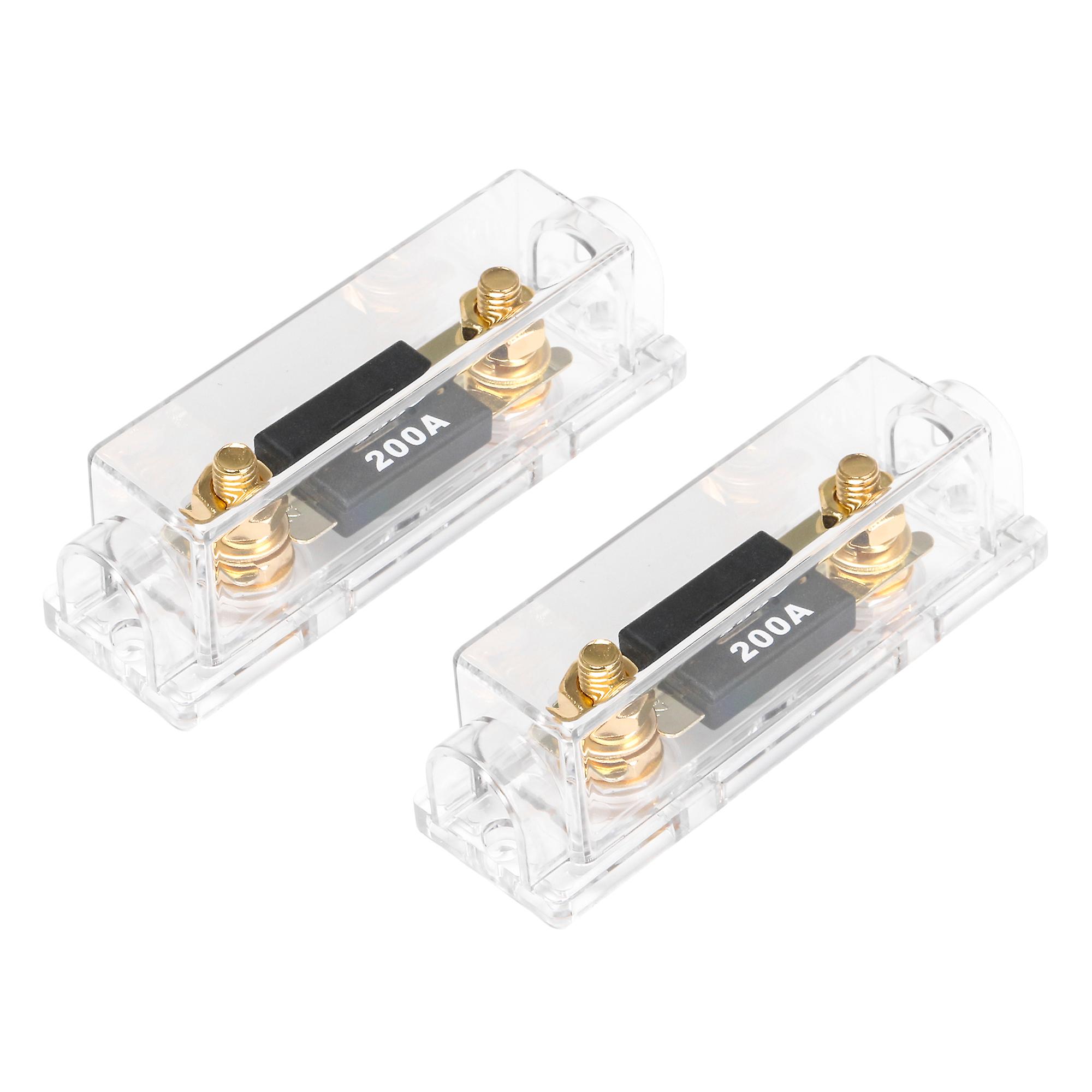 2 PCS Zinc Alloy Fuse Holder Block with Plastic Shell for Vehicles 200A