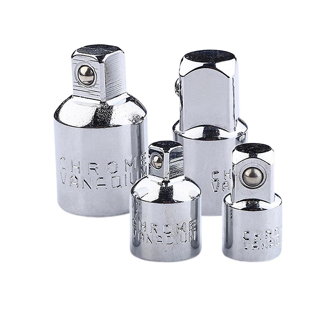 4pcs 1/4 3/8 1/2 Drive Socket Adapter Converter Reducer  Silver