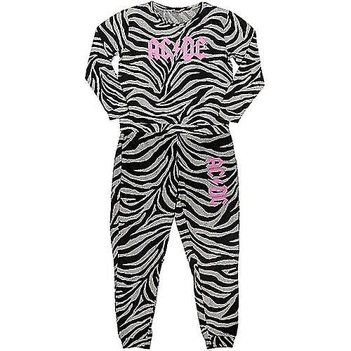 AC/DC Womens/Ladies Zebra Print Logo Long Pyjama Set