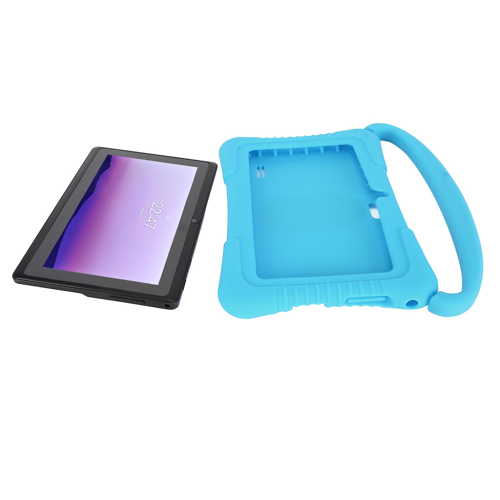 7in Kids Tablet 2GB 32GB Quad Core Processor Dual Camera 3D Design Toddler Tablet with Protective Cover for Android 10 110‑240V Blue EU Plug