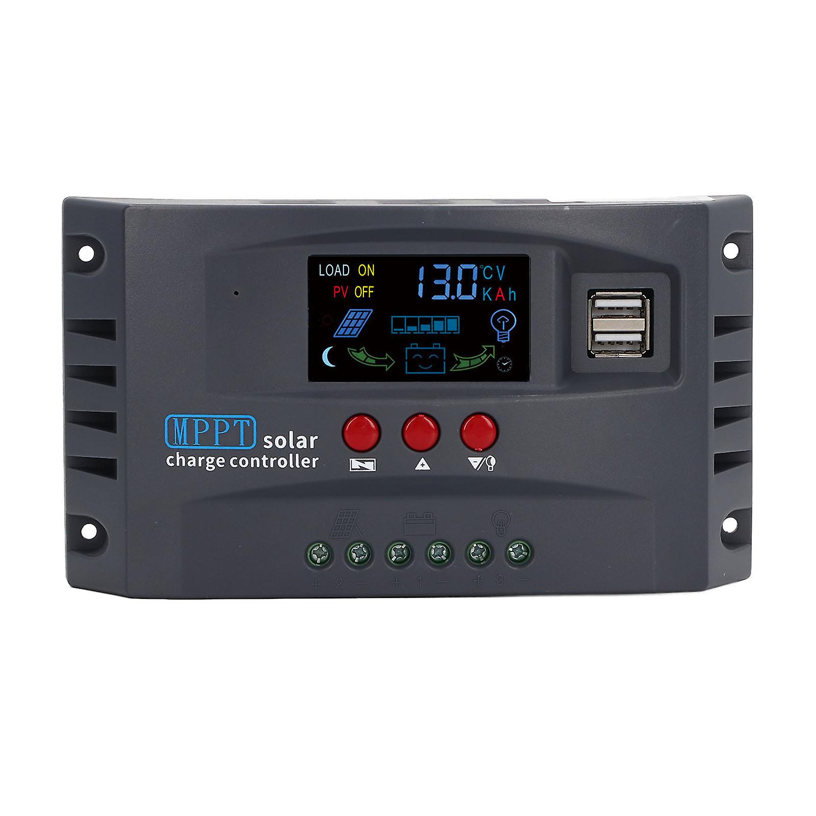 MPPT Solar Charge Controller PV Panel Regulator Multi Function Protection LCD Screen 20A 12 24V