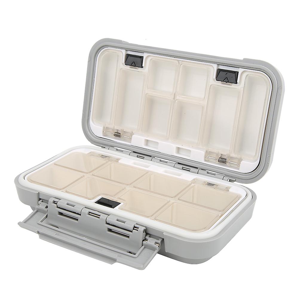 ABS Waterproof Fishing Tackle Container Box Bait Lure Hooks Storage Case Organizer Container AccessoryC gray