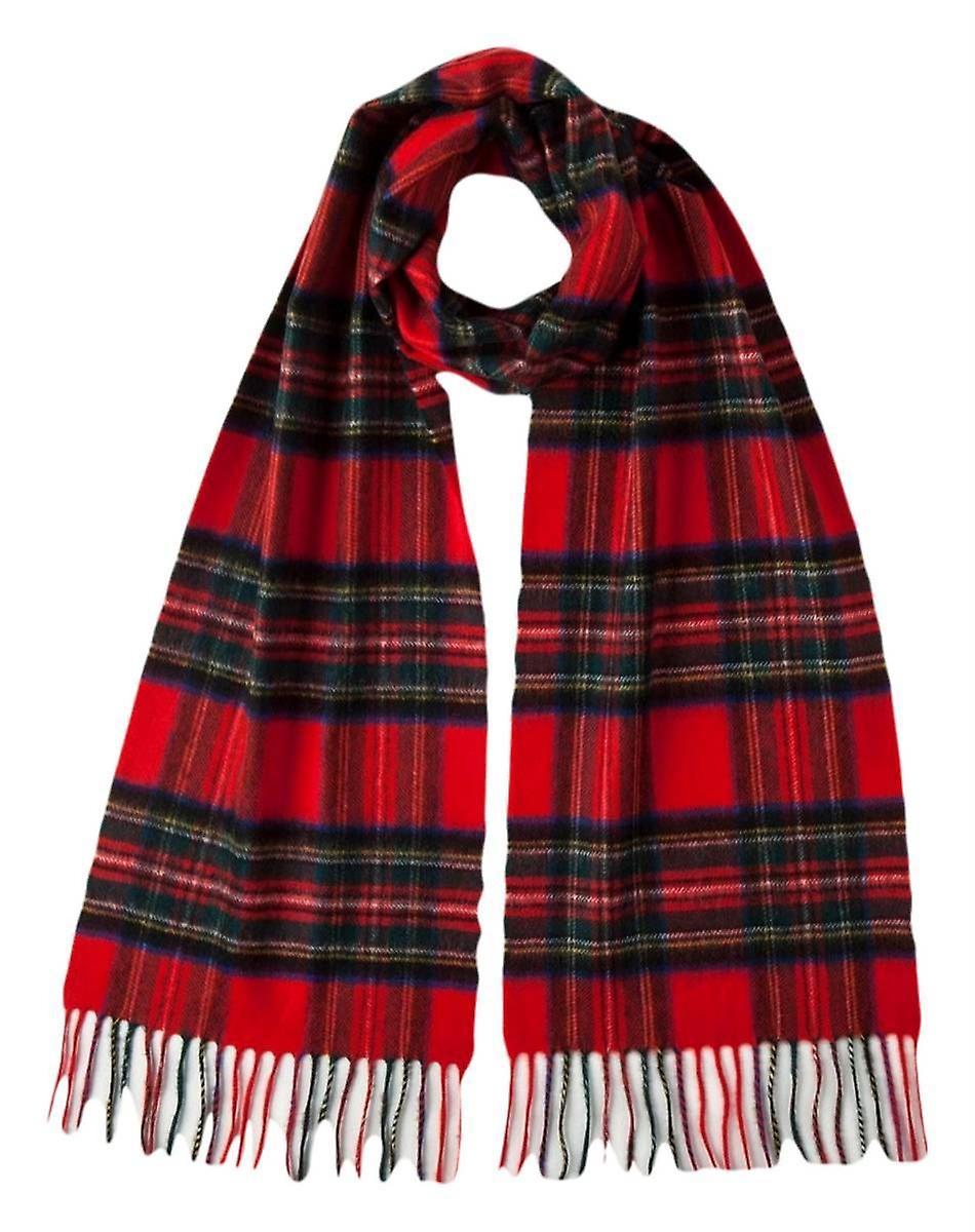 Johnstons of Elgin Royal Stewart Woven Cashmere Tartan Scarf - Red/Black
