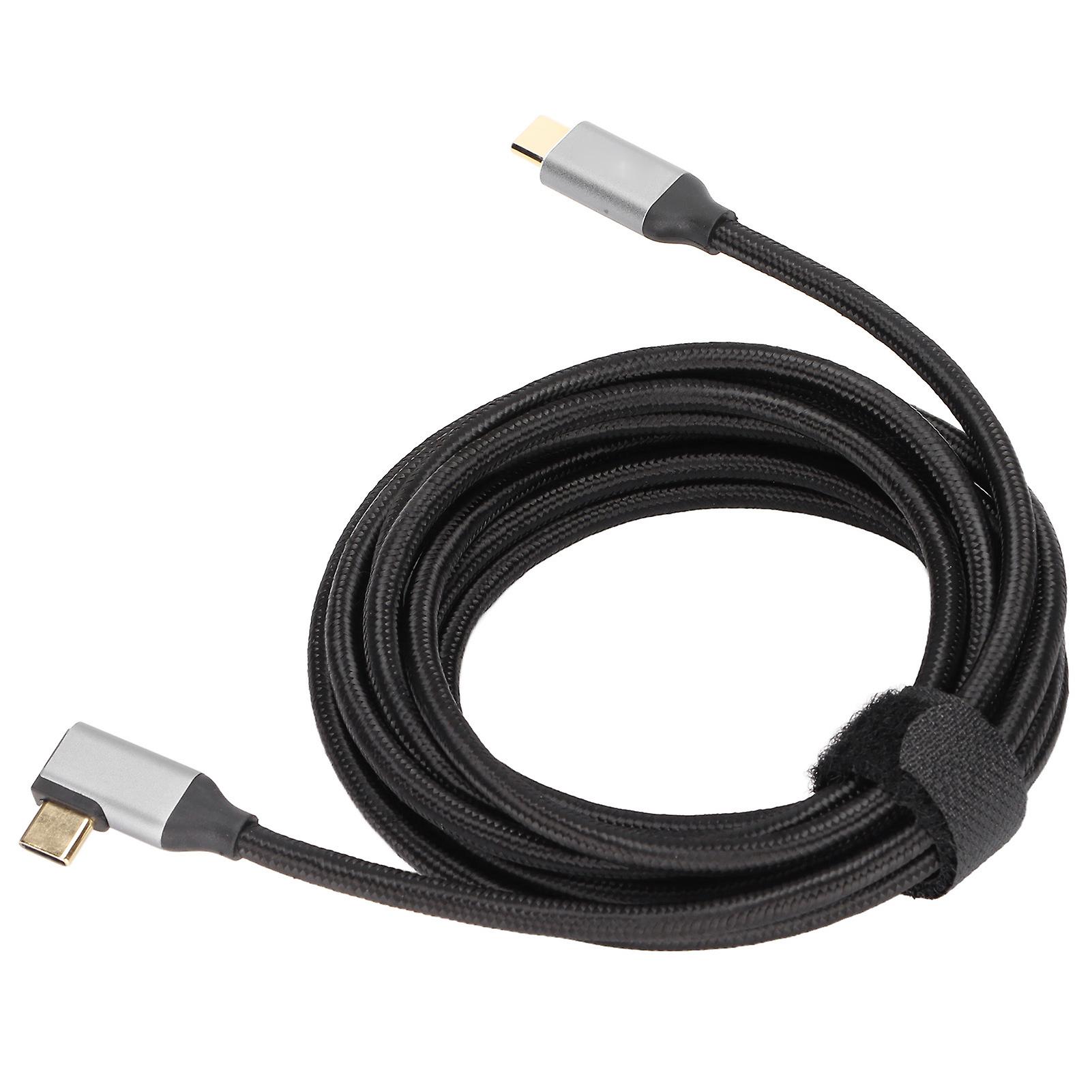 100W 5A Right Angle Type C PD Cable 3m Nylon Fast Charge