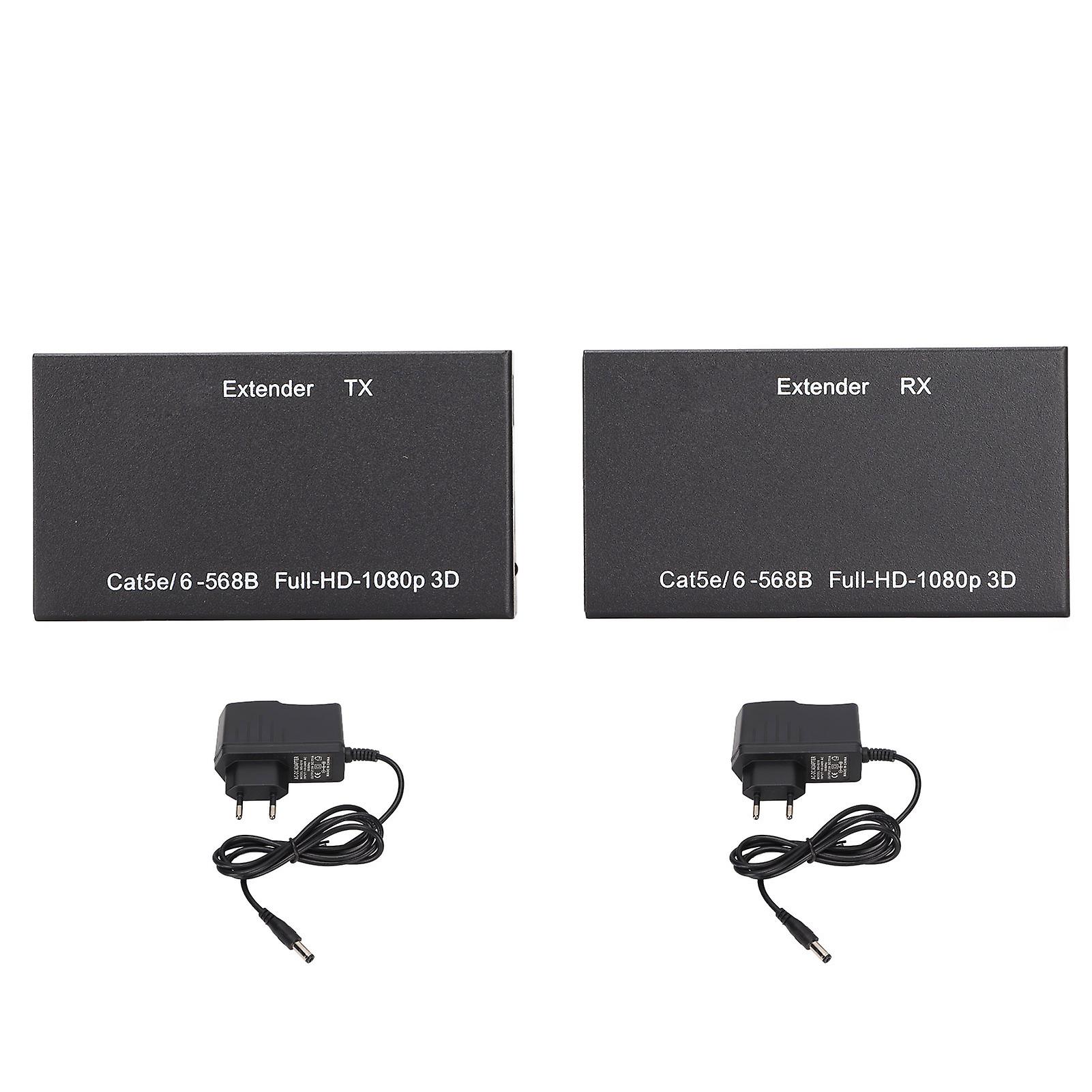 HD Multimedia Interface Network Cable Extender Supports 1080p 3D HDCP EDID Through Single Cat 5E AC100‑240VEU Plug