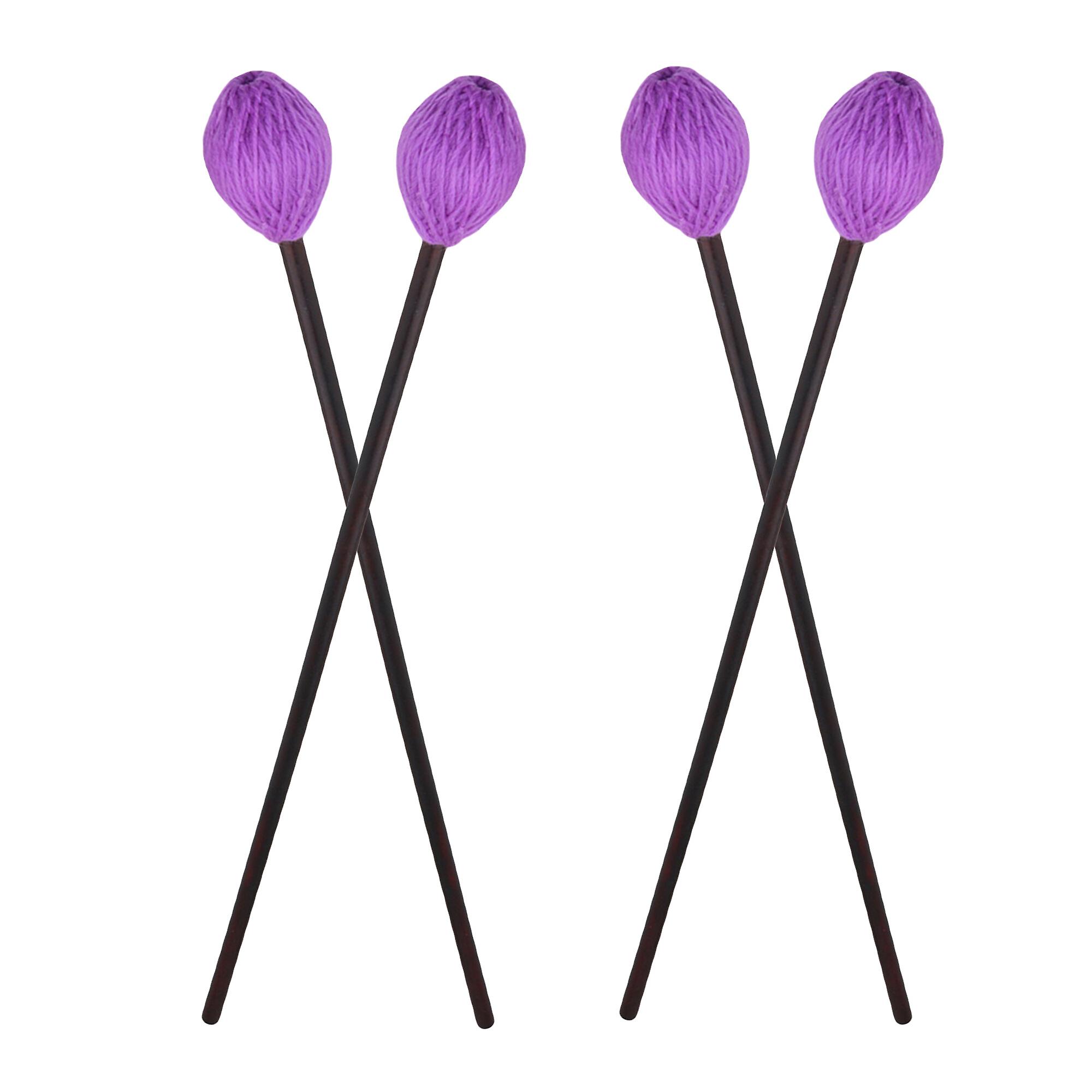 4 Pcs Soft Yarn Head Marimba Mallets 40mm Purple 16.77Inch for Beginners