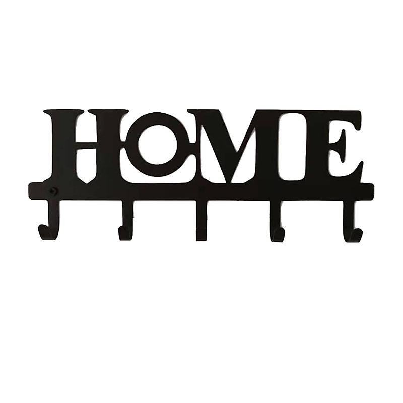 1pc Decorative Metal Wall Key Holder with Word Home Hooks for Bathroom Wall,Living Room,Bedroom,Kitchen,33cm
