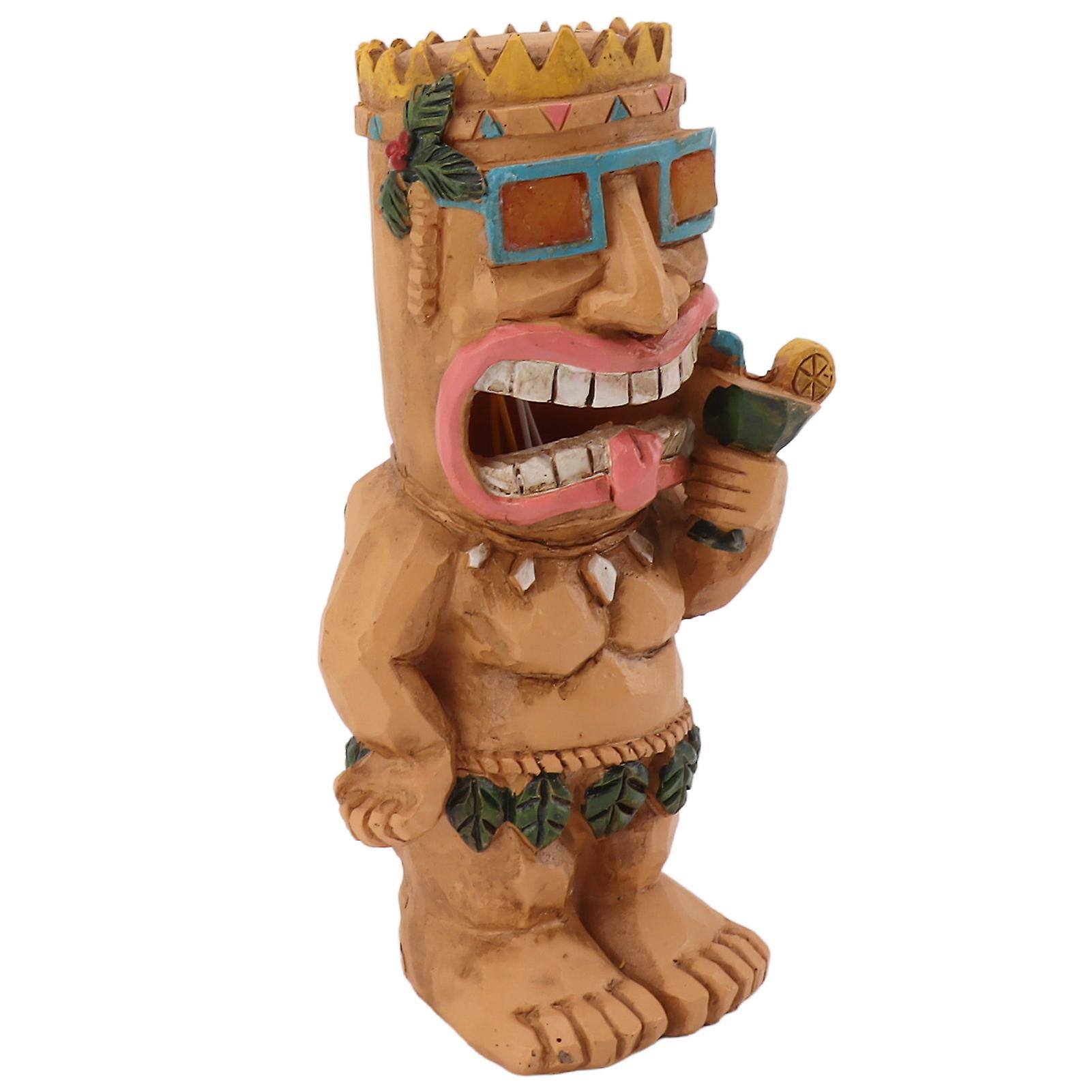 Solar Statue Lights Maya Figurine Light Dusk to Dawn Sensor Warm Lighting Resin LED Yard Decorative Light for Patio Garden 