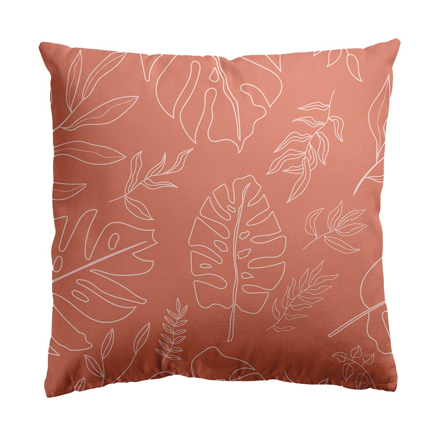 Cushion Case Soft-touching Hidden Closure Polyester Peach Skin Floral Print Sofa Pillowcase for Livi