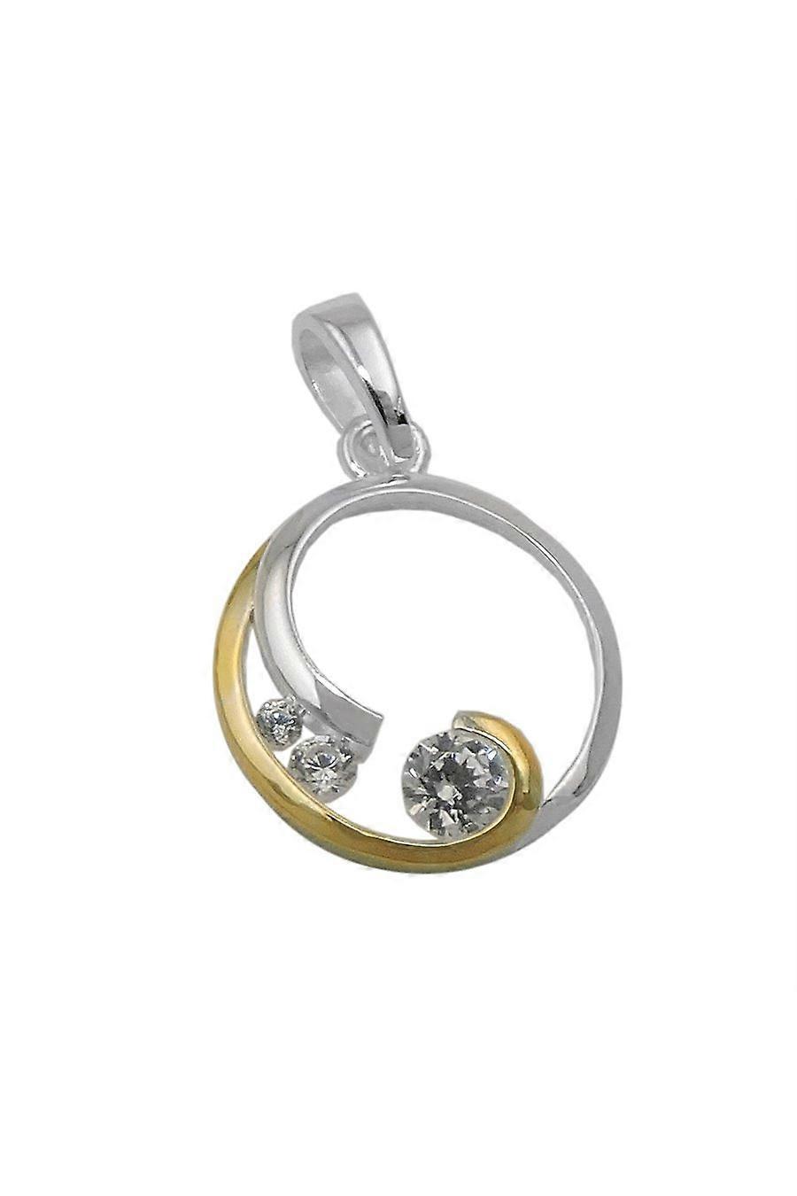 Pendant 2 Circles 2-ton Silver 925 - Gl93983