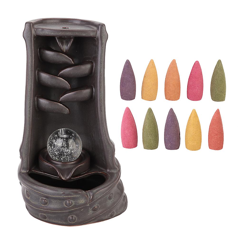 Innovative Shape Ceramic Backflow Incense Burner Holder with Incense Cones Home Decor