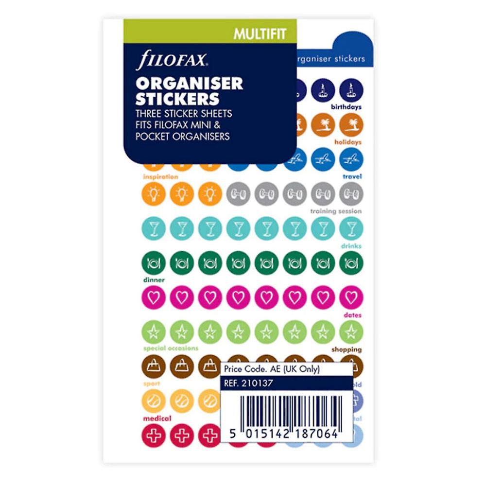 Filofax Quality Decorative Multifit Assorted Organiser Stickers in Small Size