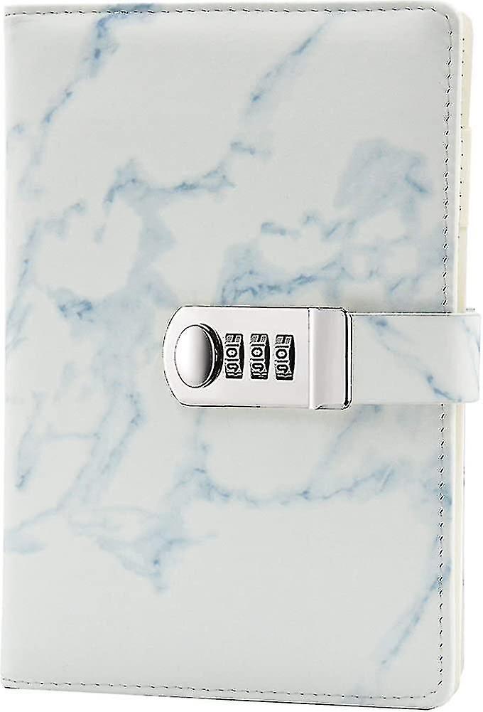 A5 Marble Design PU Leather Password Notebook with Wire Binding