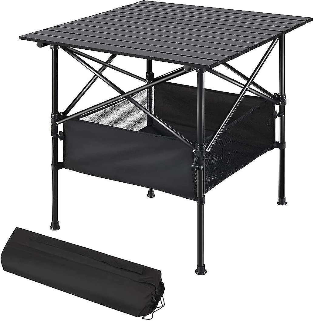 Camping Table Foldable, Aluminum Folding Table, Height Adjustable, Portable Lightweight Folding Gard