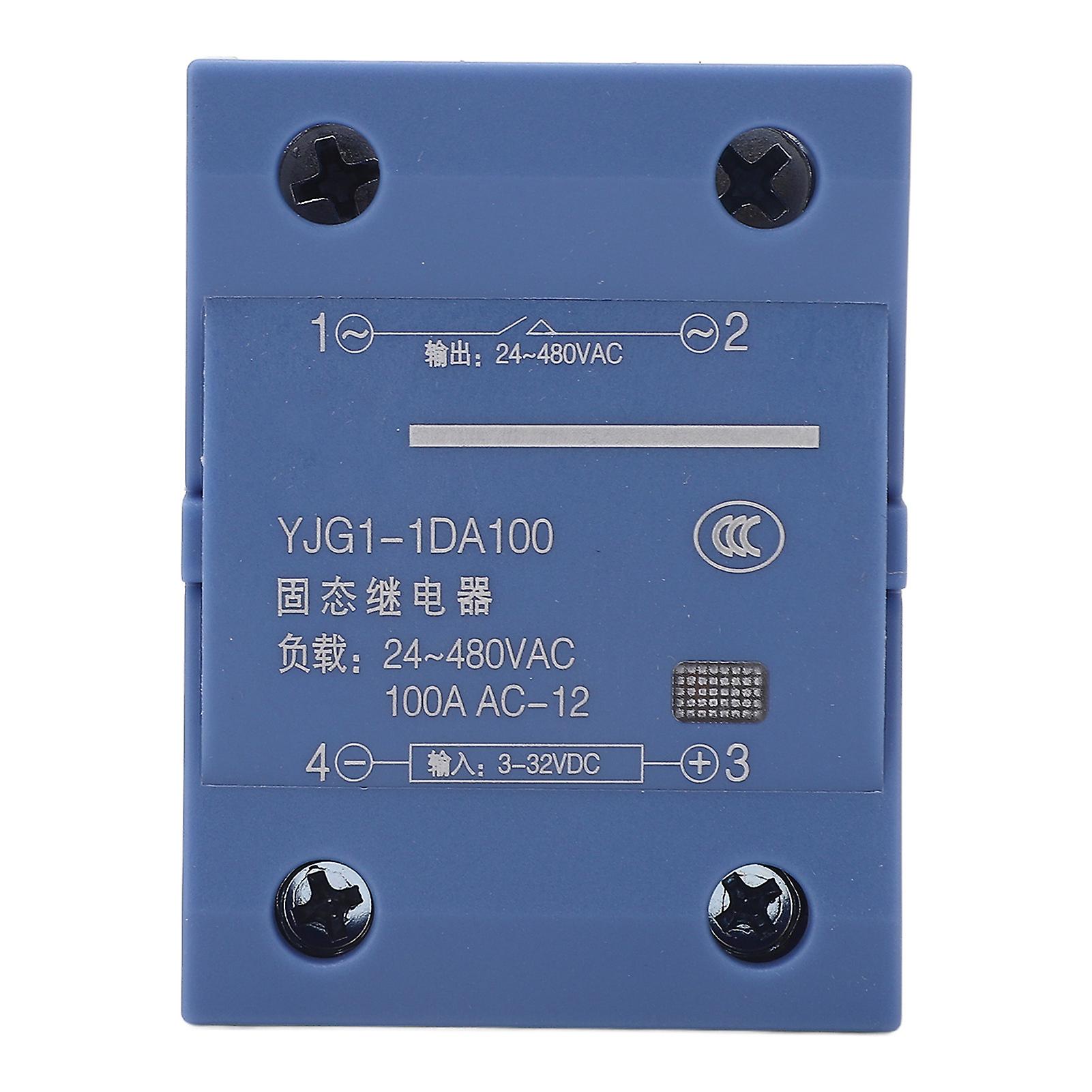 Single Phase Solid State Relay DC to AC SSR Non Contact Point Input DC3?32V Output AC24~480V 100A YJG1?1DA100