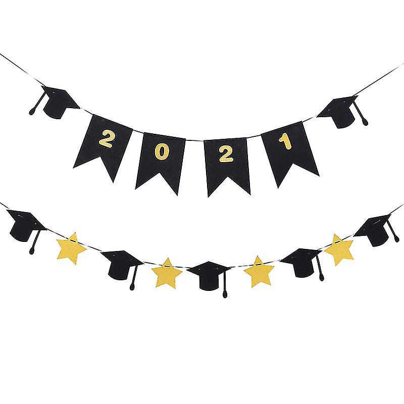 2pcs Graduation Hanging Banner