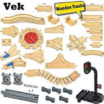 12 Conectores De Vía De Madera Para Trenes | Accesorios De Riel Universales | Juego Creativo Para Niños 3+