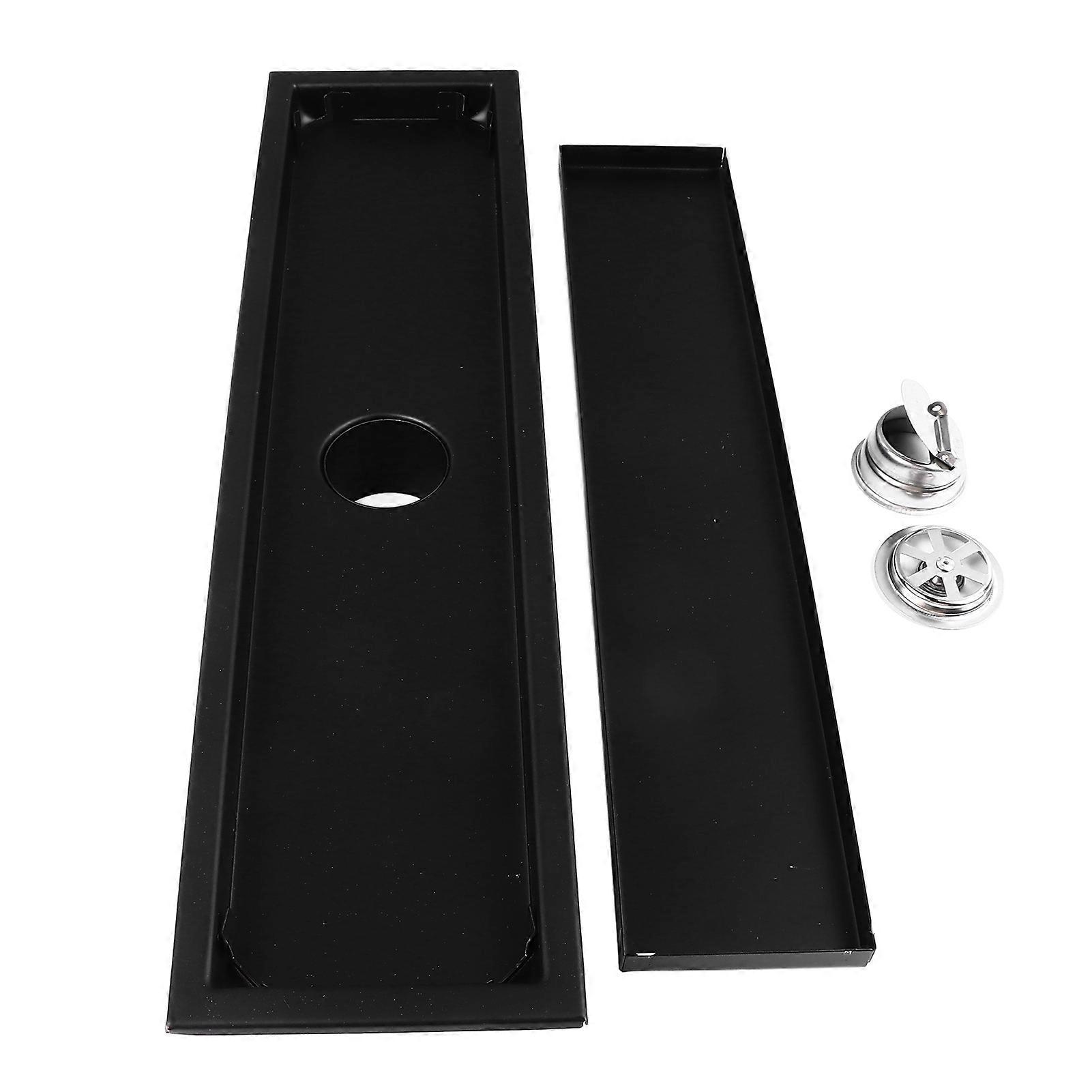 Shower Floor Drain 40cm Long Rectangular Prevent Backflow Odor Fast Drainage Stainless Steel Floor Drain