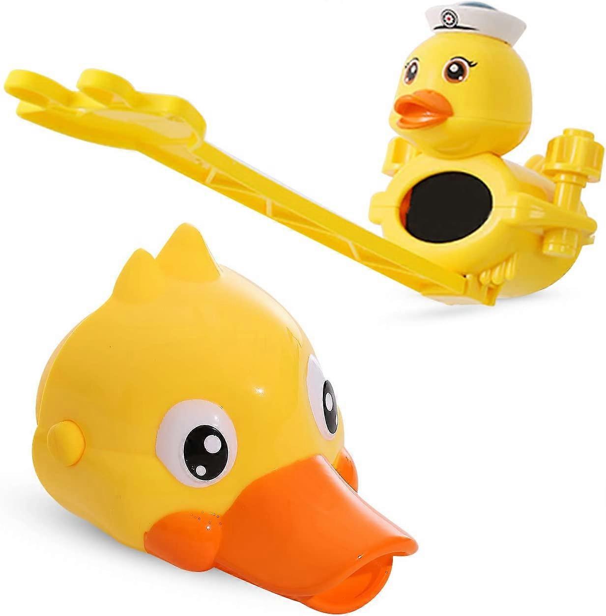 2 Pieces Child Faucet Extension, and Faucet Switch Extension, Duck Shape, Adjustable