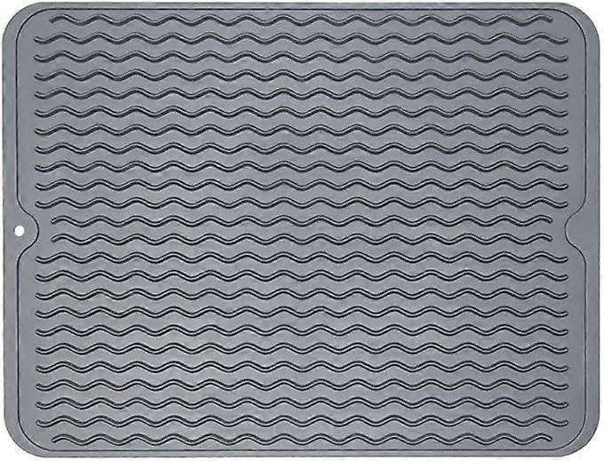 Kitchen counter silica gel tableware drying pad drain pad grey