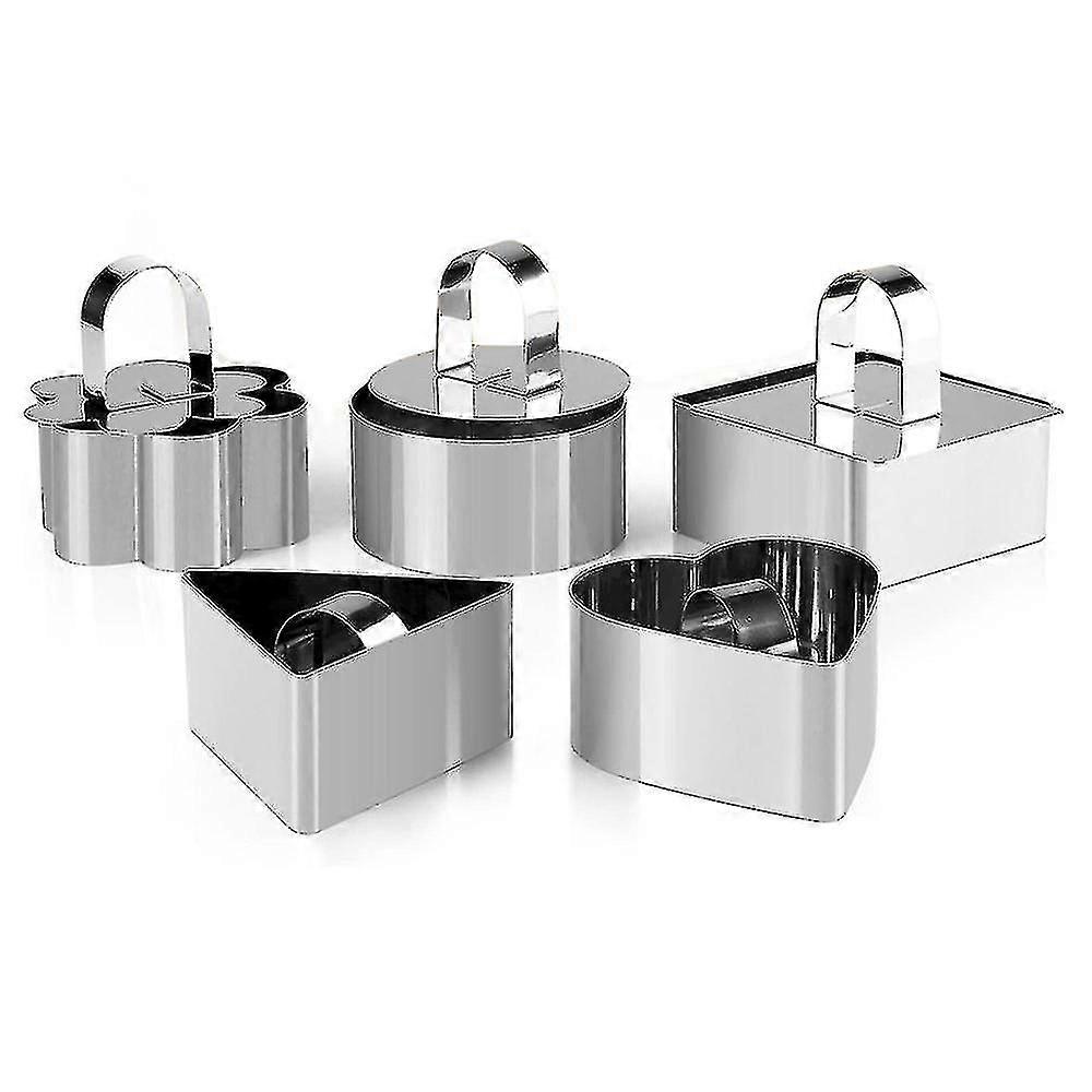 5 Pack Cake Ring, Aço Inoxidável 3 X 3 Polegadas Quadrada Mousse Mousse Molde com Pusher & Lifter Cooking Rings