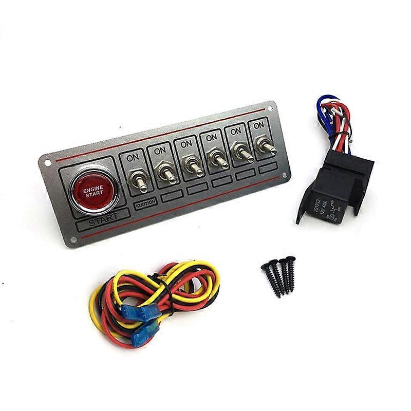 Universal Switch Car Key Systems Key blade Panel For Racing  Ignition Switch+6 Toggle Quick Off Switch Engine Start Button