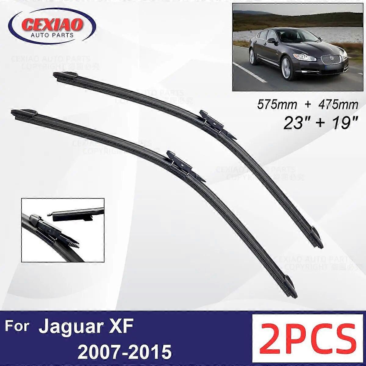 Car Wiper For Jaguar XF 2007~2015 Front Wiper Blades Soft Rubber Windscreen Wipers Auto Windshield 23" 19" 575mm 475mm FN9U7277