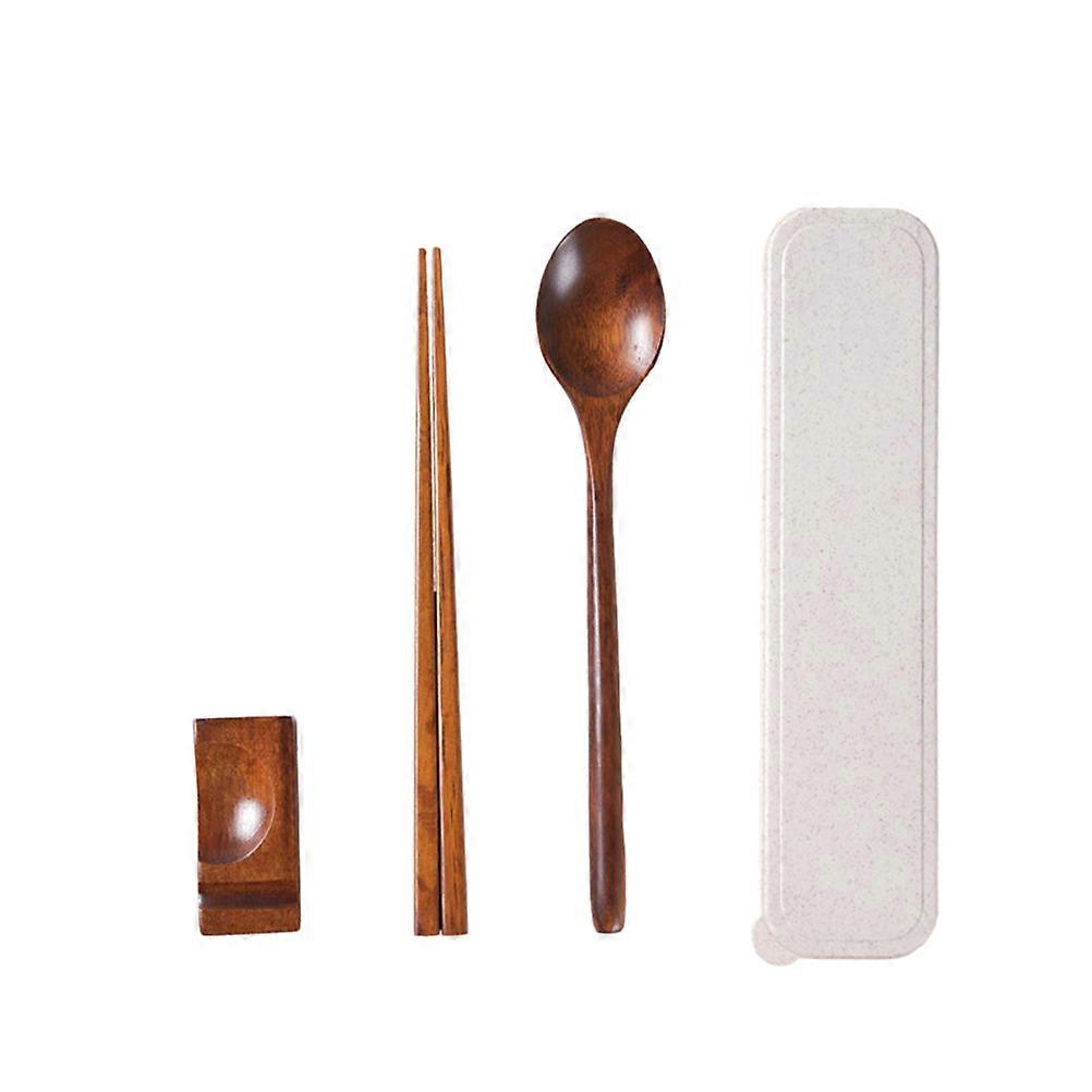 4 PCS Japanese Dinnerware Set Portable Tableware Case Chopsticks Spoon Chopstick Rest Set Dinner Service Tableware