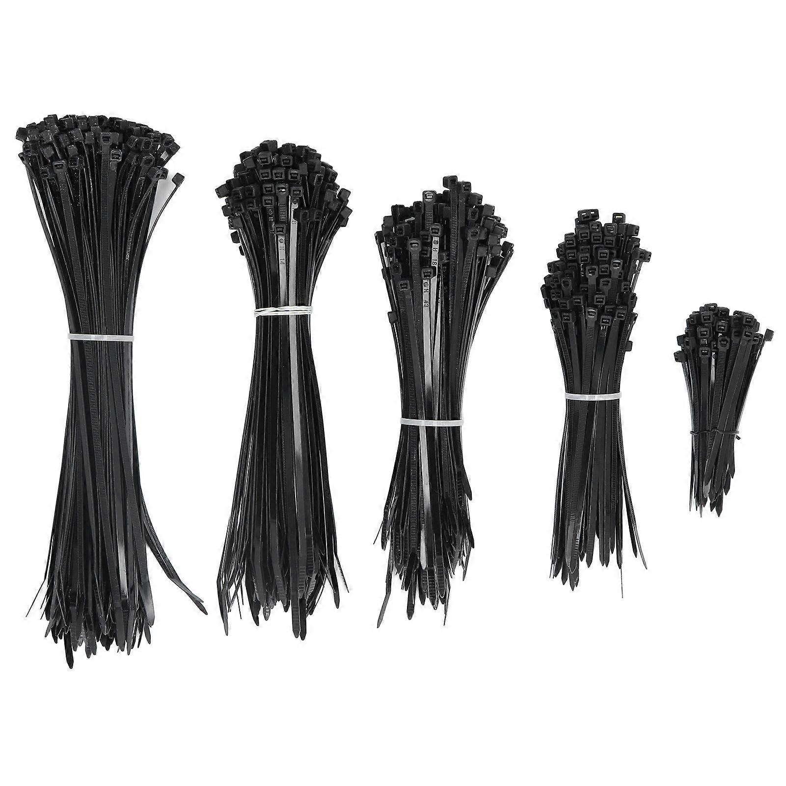 700pcs Cable Tie 40lb Strength Hose Zip Self Locking Set Kit For Wire Line Black