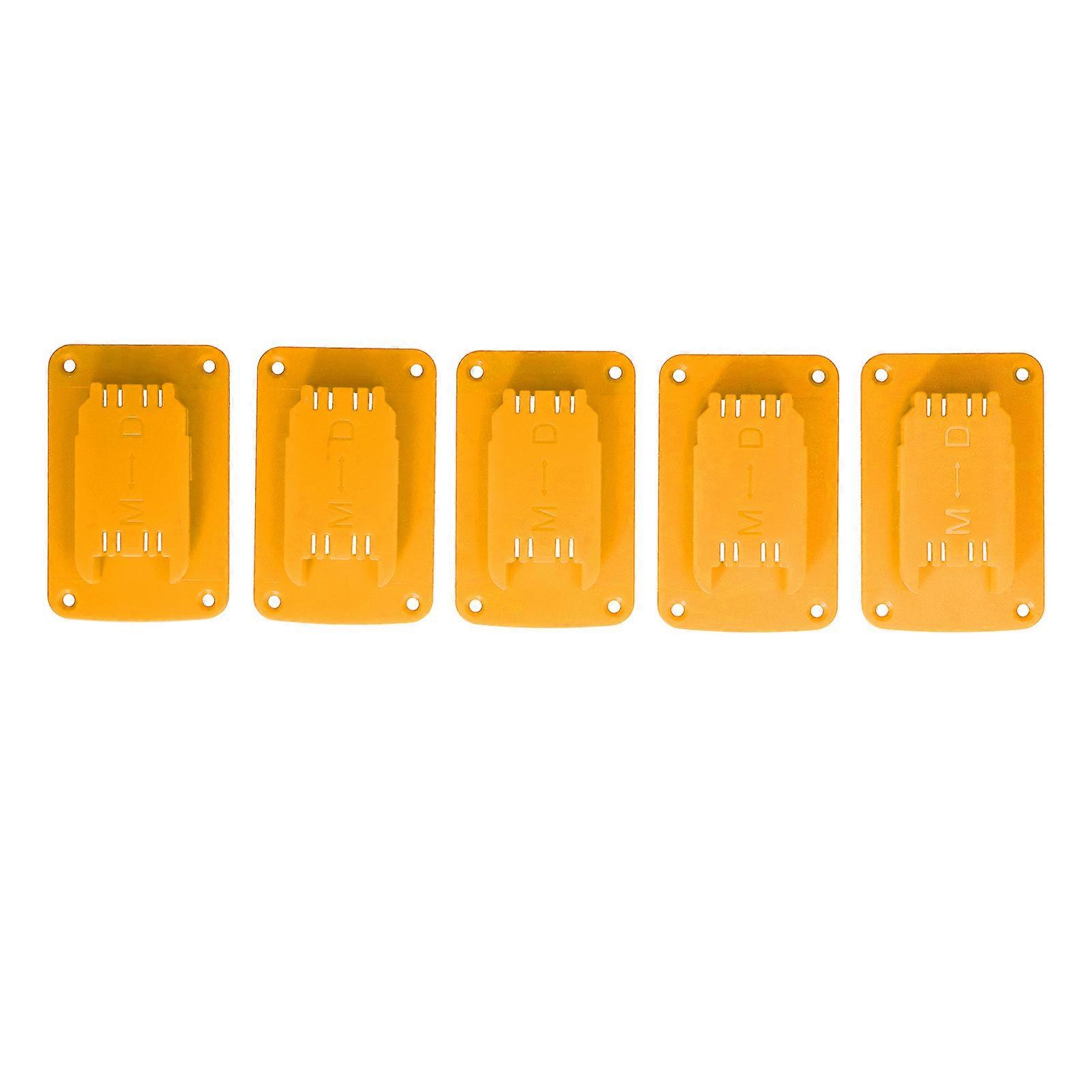 5Pcs Tool Holder Mount Battery Fixing Bracket Storage Rack for Milwaukee Power ToolsYellow
