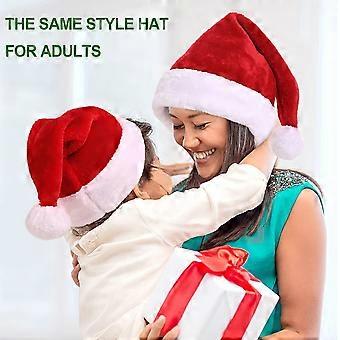 Chapeau De Père Noël En Peluche Douce - Taille Unique Pour Enfants Et Adultes | Déco De Fête Et Accessoire Festif