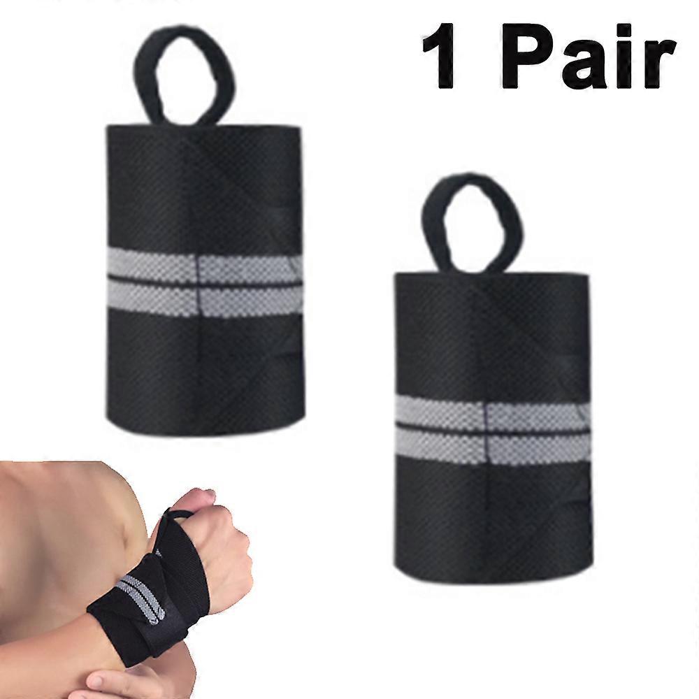 Weightlifting Wrist Wraps - 1 Pair with Heavy-Duty Thumb Loop Support for Gym Workout, Powerlifting, Deadlift & Strength Training