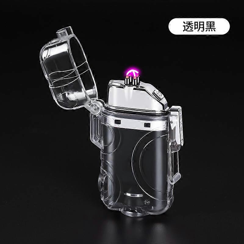 New Double Electric Arc Lighter Cob Lighting With Lights Type-C Fast Charge Transparent Case Outdoor Windproof Waterproof Mountaineering