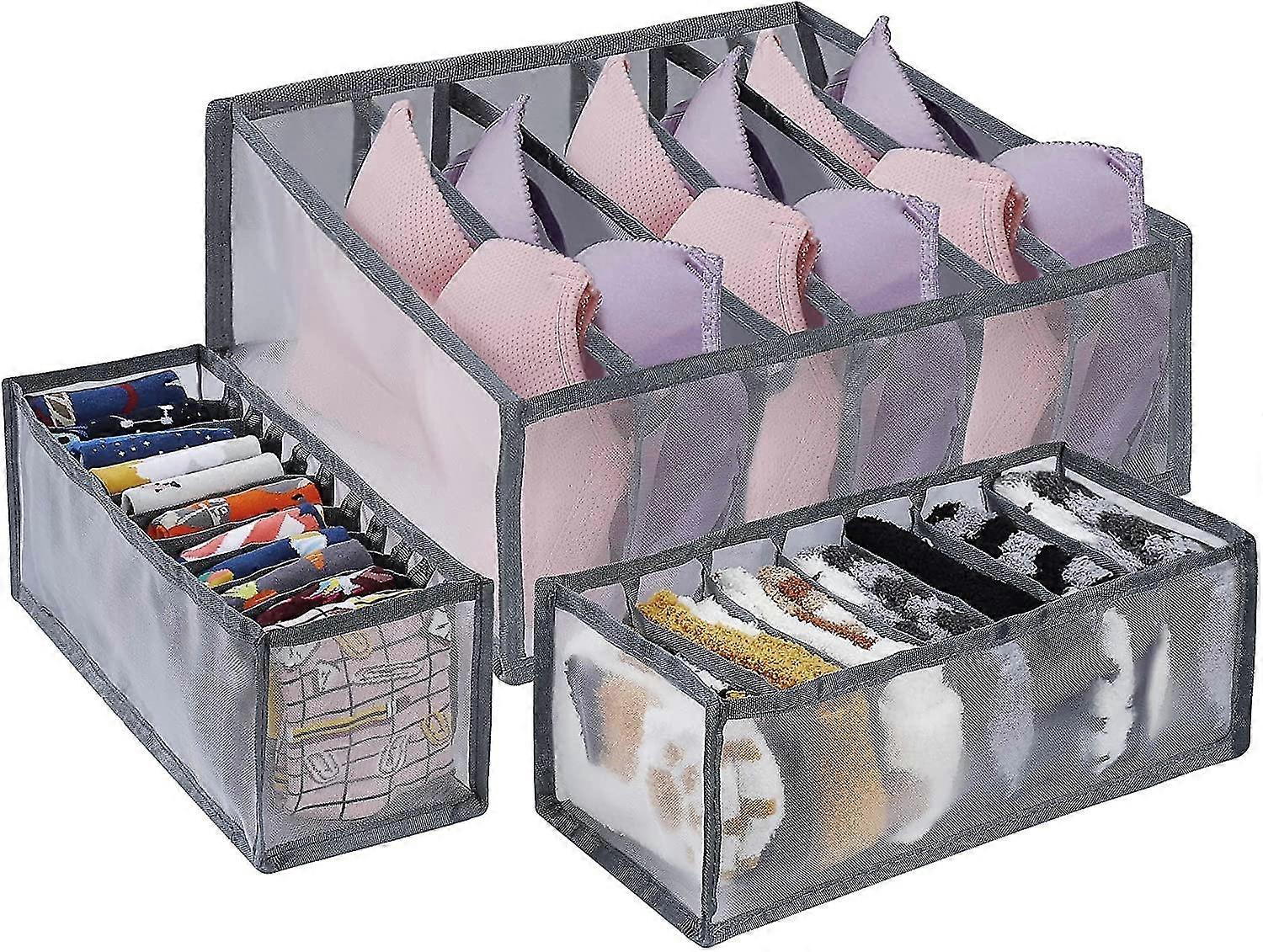 Storage Box For Underwear Foldable Drawer Organizer With Dividers Separator For Brassiere Socks Ties