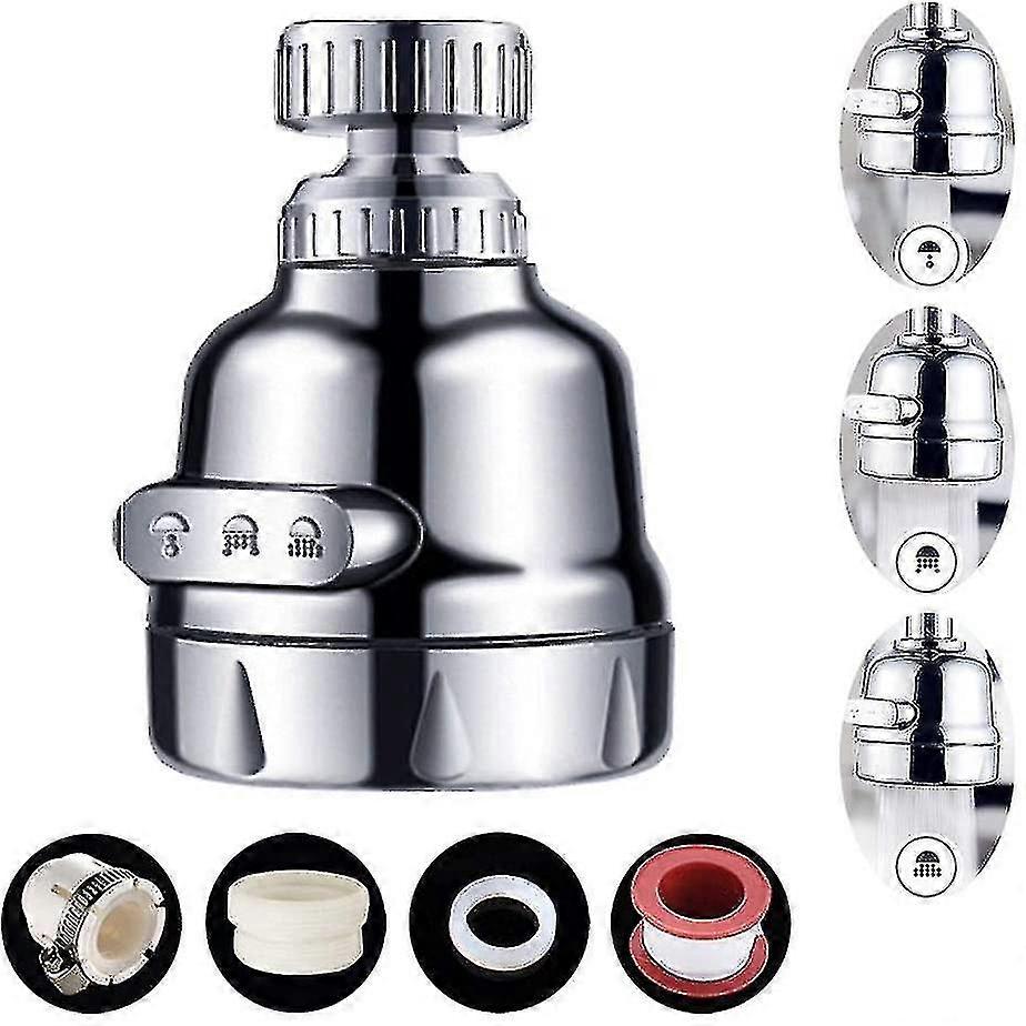 Kitchen Faucet Tap 360 Swivel Faucet Spout Faucet Spout Filter Head Aerator Water Filter Adapter 3 Modes Adjustable For Kitchen And Bathroom