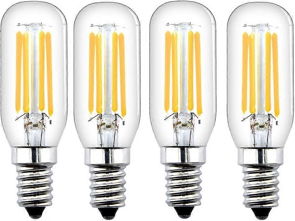 4 Pack Non Dimmable E14 Led Light Bulb 4w With 400lm, Equivalent To 40w Halogen Bulb, T26 Filament Bulb For Fridge Light (warm White 2700k, 4 Units)