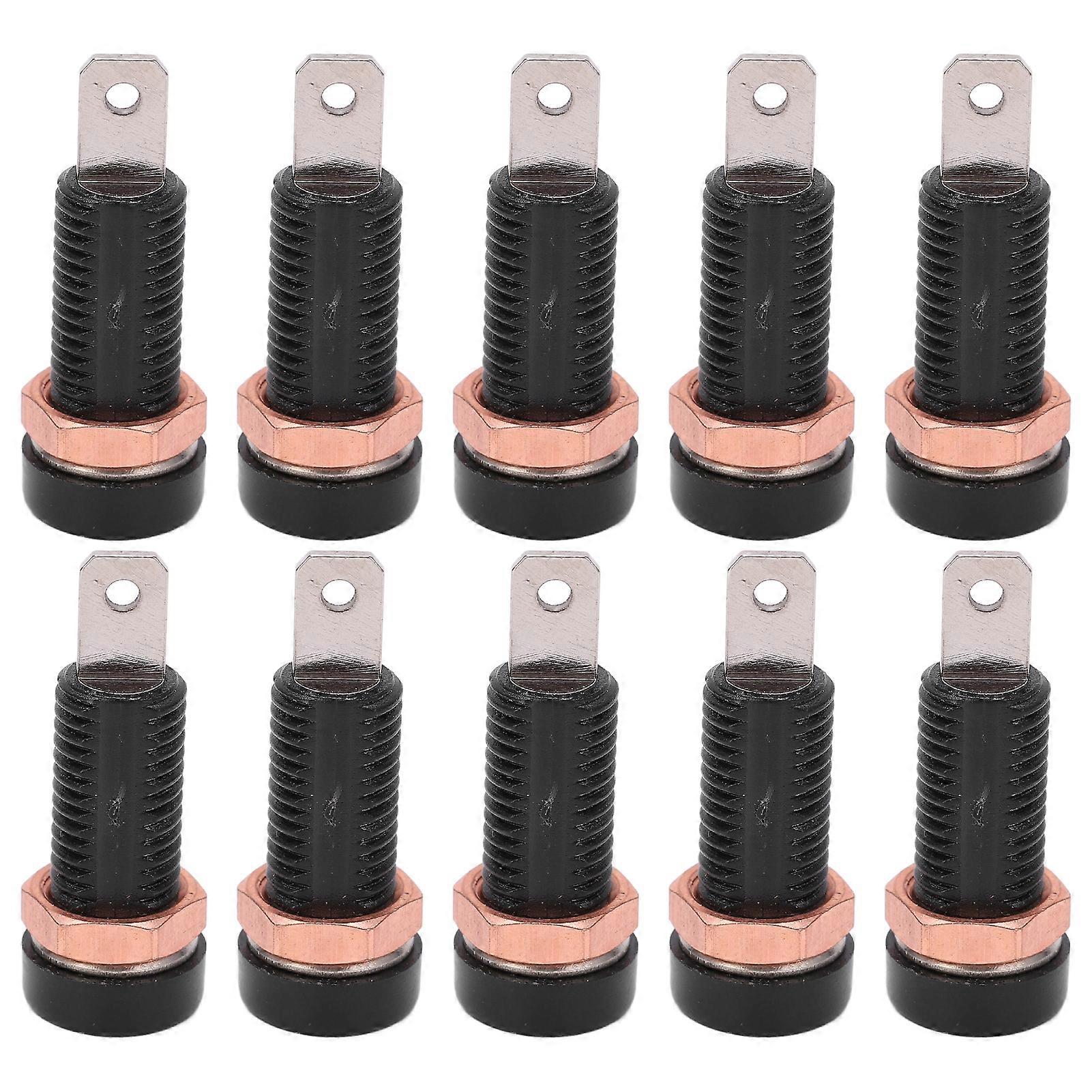 10stk 4mm banan jack socket mount binding post stik adapter panel til elektronisk instrumentsort