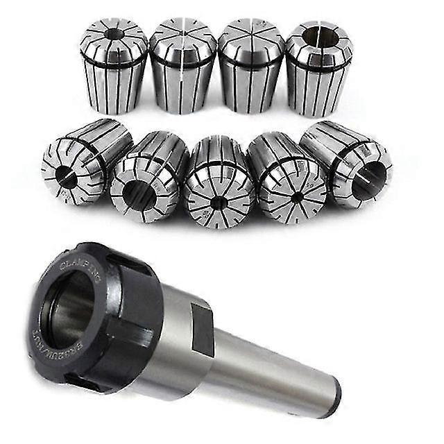 10Pcs er32 spring collets set 2/4/6/8/10/12/16/18/20mm + mt3 m12 er32 collet chuck morse taper holder