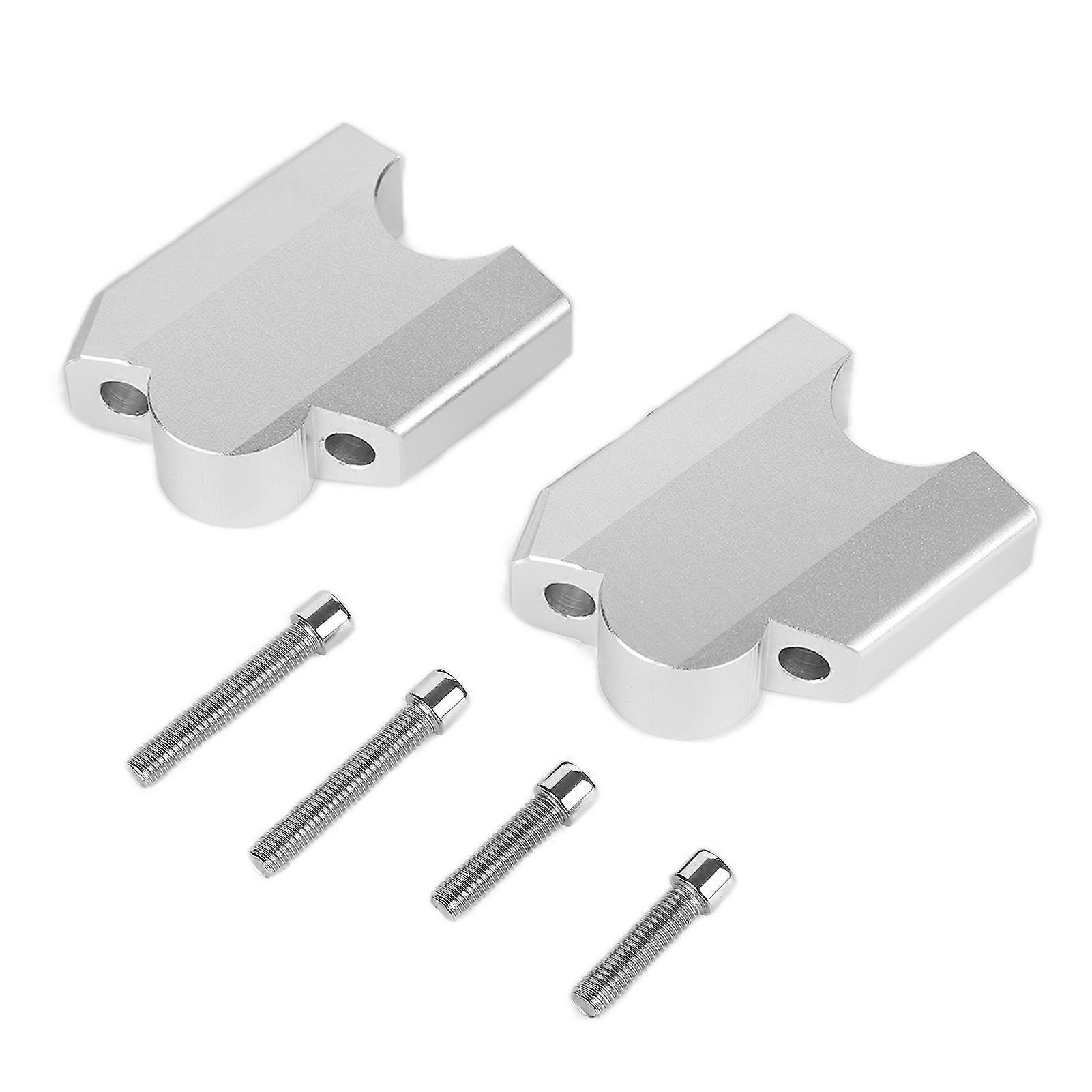 2pcs HandleBar Riser Mount Clamp Aluminum Alloy Replacement for Yamaha XT1200Z Super Tenere 2010?2014Silver