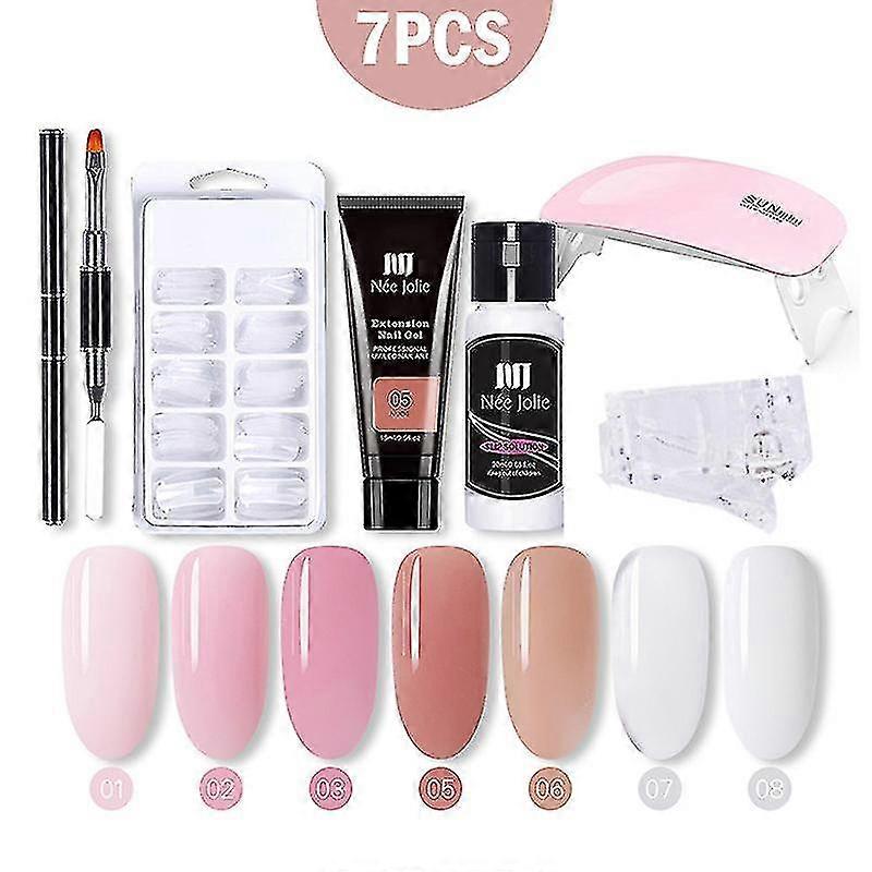 7pcs Poly Extension Nail Gel Kit All For Manicure Set