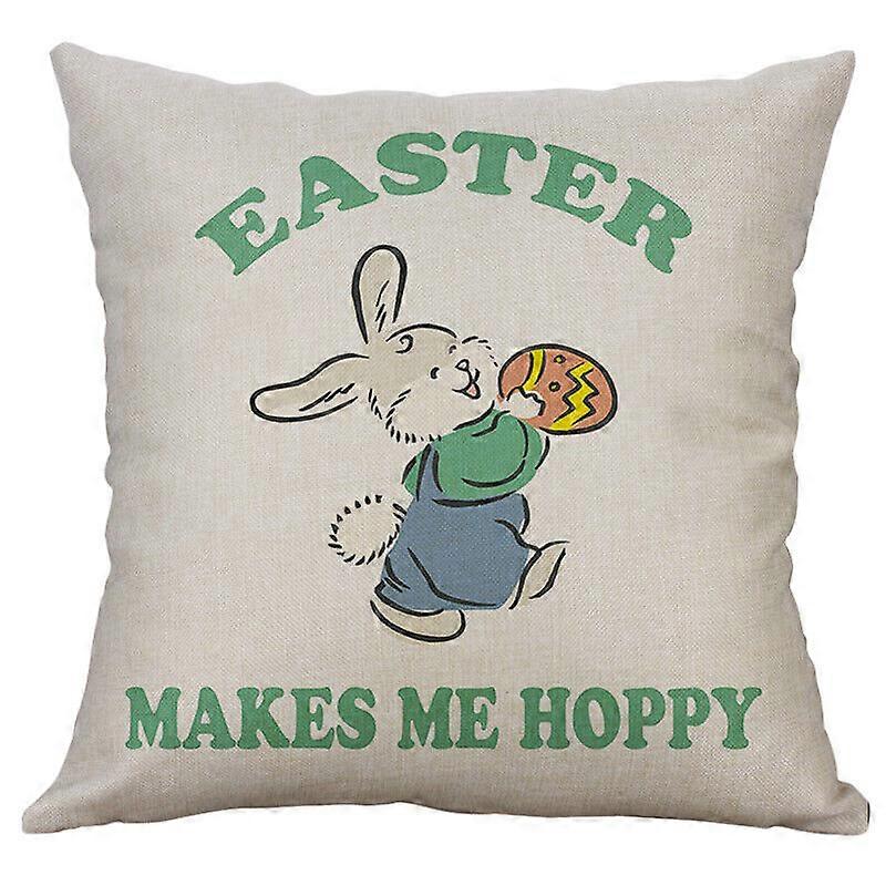 ハッピーイースターバニーウサギクッションカバーフラミンゴ狩猟卵投げ枕カバーデザイン837jpjcjh