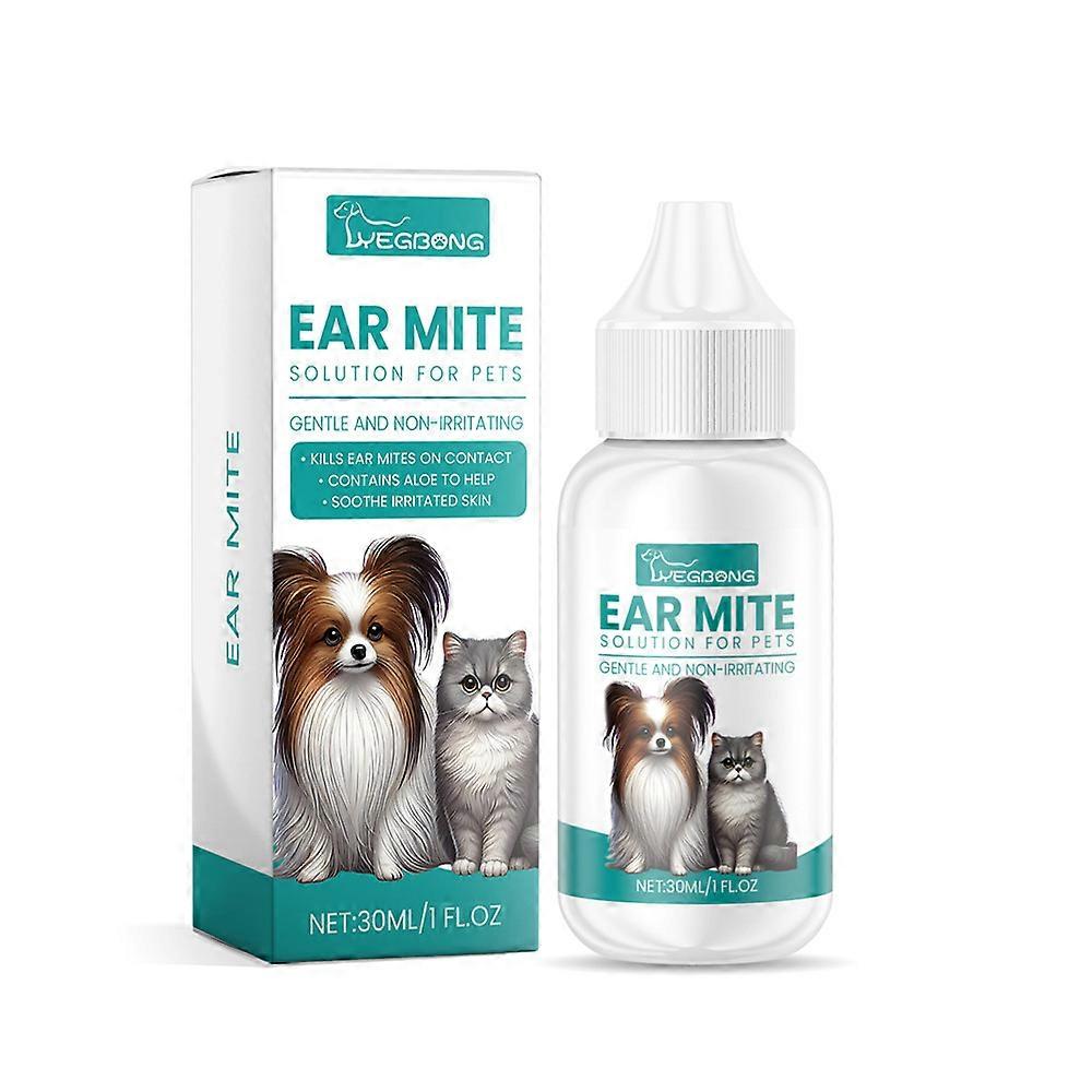 Pet Dog Ear Mite Solution For Infections Control Yeast Itching Cleaner 1Pc