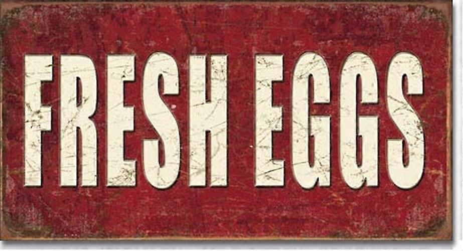 TIN SIGN Fresh Eggs